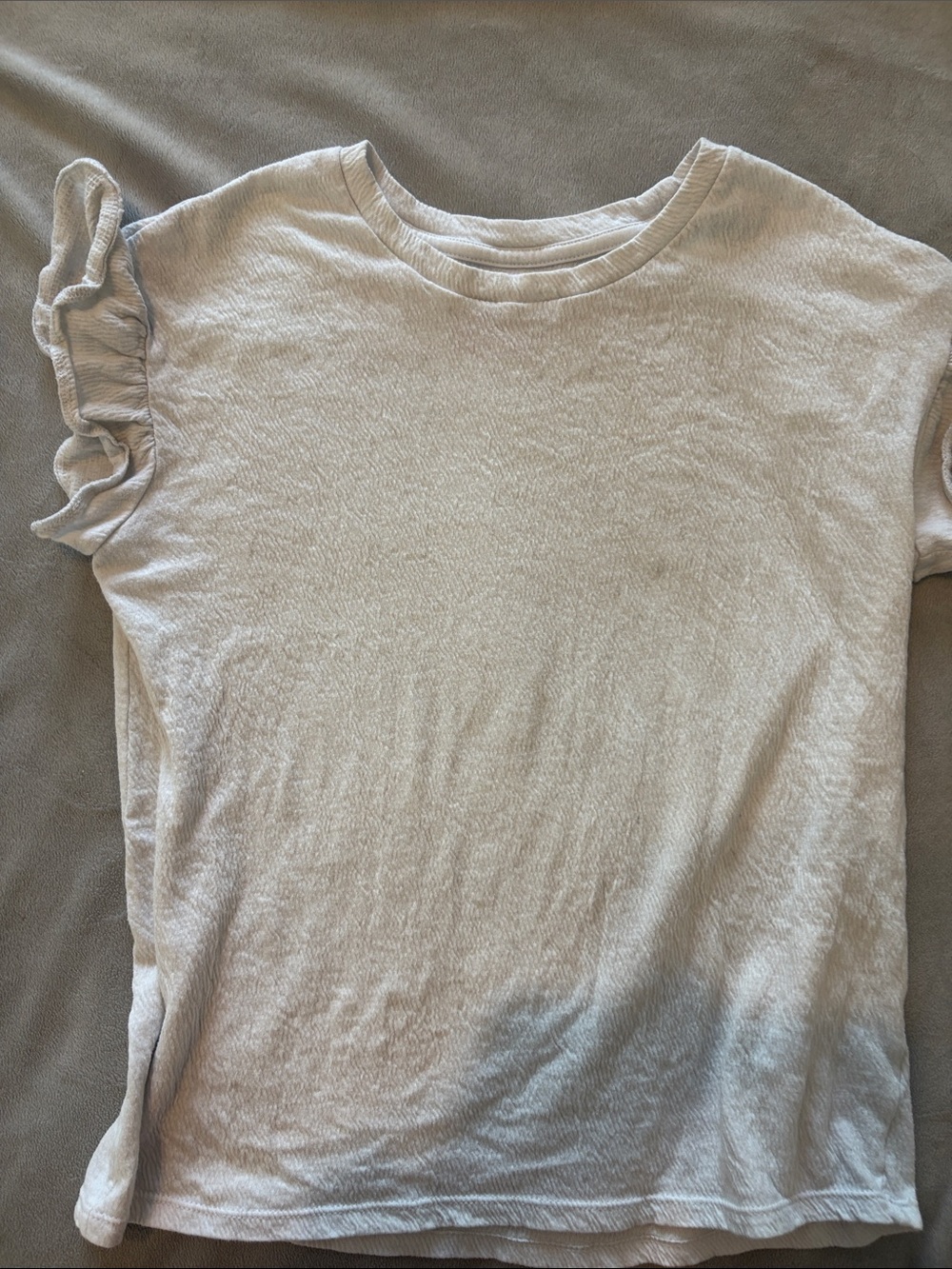 Cat & Jack Cream Short Sleeve Ruffle Tee